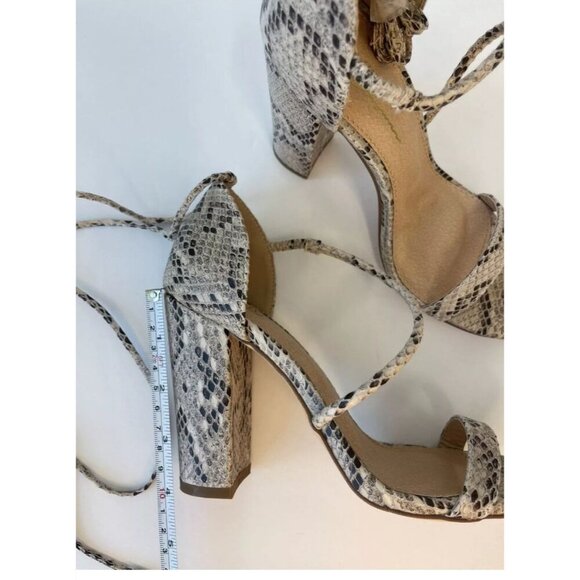 OLIVIA FERGUSON /  Snake Laceup / Print / Block Heel /  Sandals  With Open Toe - Picture 5 of 7